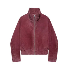Stand Collar Red Zipper Jacket