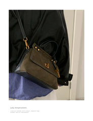 Microfiber Synthetic Leather Flap Handbag