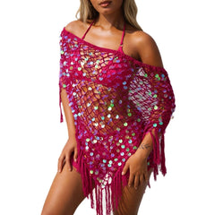 Sequin Knit Poncho