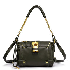 Structured Lock Detail Pu Leather Bag