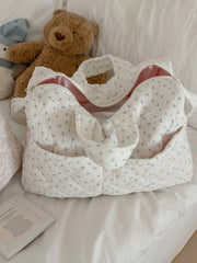 Quilted Floral Print Duffle Top