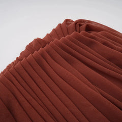 Rust Draped High Neck Long Sleeve Maxi Gown