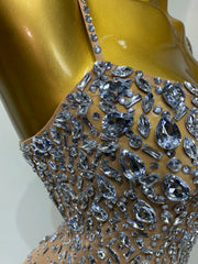Rhinestone Sheer Bodycon Mini Dress