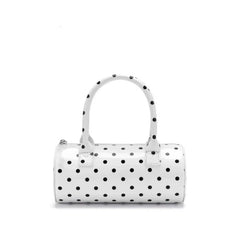 Polka Dot Cylinder Top Handle Bag
