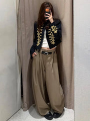Embroidered Military Inspired Jacket