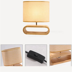 Solid Wood Table lamp Art Decor LED Lighting Fixture
