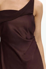 Draped One-Shoulder Maxi Dress