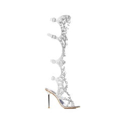 High-heeled shoe with floral design