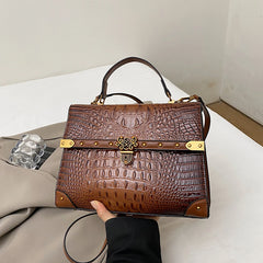 Crocodile Embossed Pu Leather Crossbody Bag