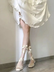 Floral Square Toe Flats