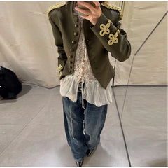 Embroidered Military Inspired Jacket
