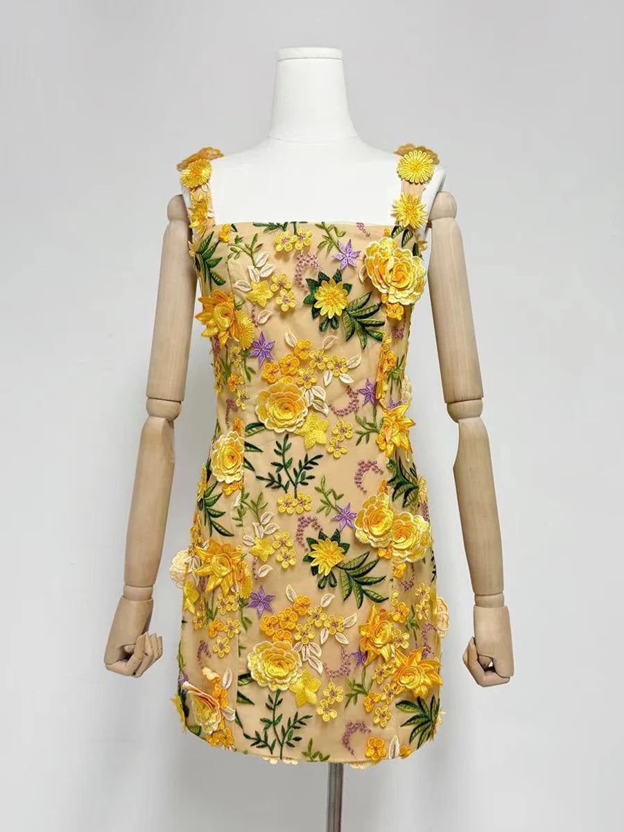 Floral dress on a mannequin against a plain background