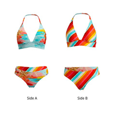 Vibrant Tropical Print Swimwear Set