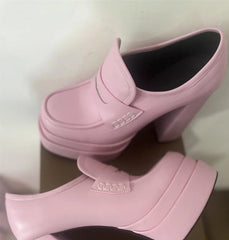 Chunky Platform Block Heel Loafers