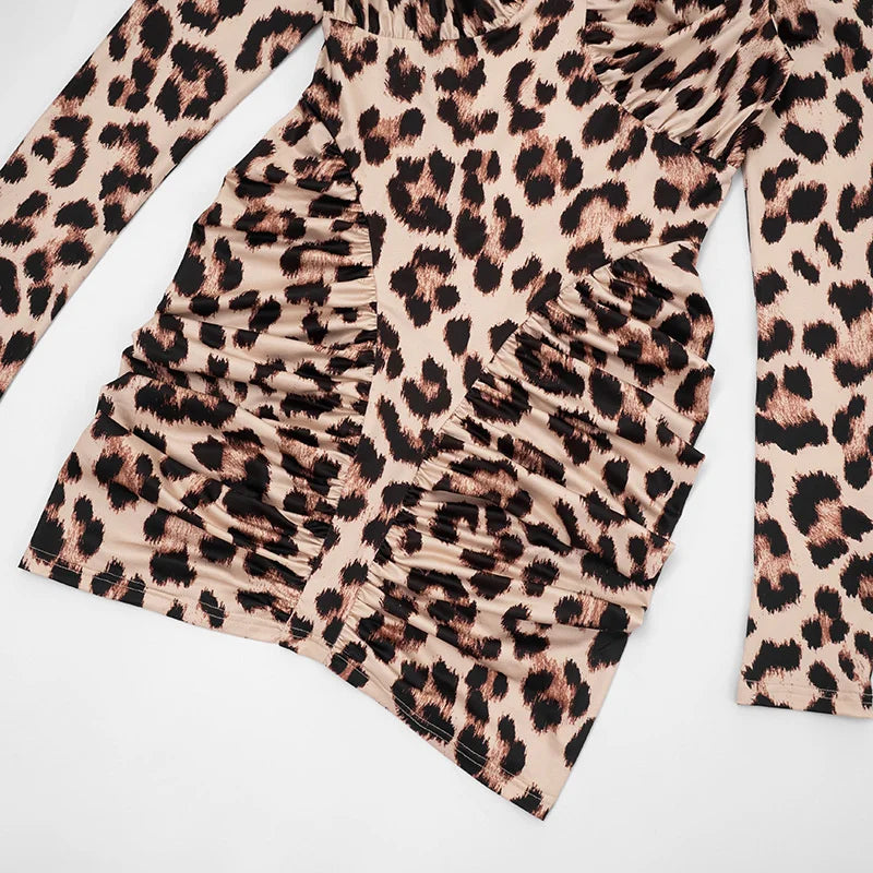 Leopard print top with ruched design