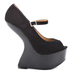 Sculpted Wedge Heel Pumps