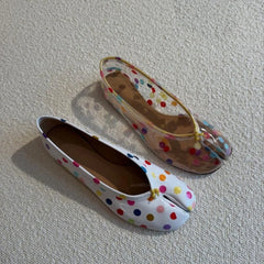 Colorful Polka Dot Split-Toe Flats