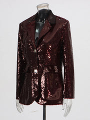 Tailored sequin jacket shown in a refined silhouette