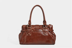 Structured Rivet Lock Shoulder Bag