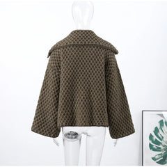 Plaid Knit Button Front Coat