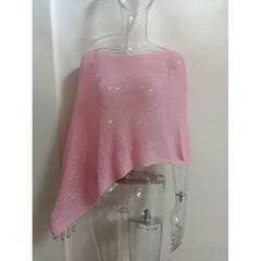 Asymmetrical Knit Shawl Top