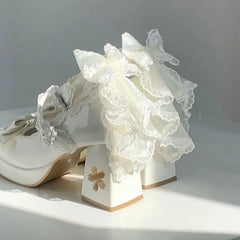 Butterfly Bow Lolita Heels | Sakura-Inspired Mary Janes