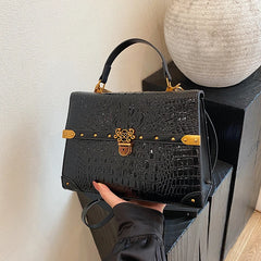 Crocodile Embossed Pu Leather Crossbody Bag