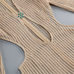 Crystal Embellished Knit Maxi Dress