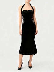 Lace trimmed mermaid silhouette shown in motion