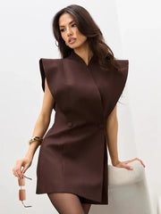 Double Breasted Sleeveless Mini Dress
