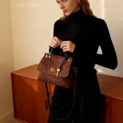 Microfiber Synthetic Leather Flap Handbag