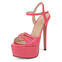 Peep Toe Platform Mixed Colors Stiletto