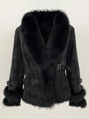 Fur Collar Shearling Coat
