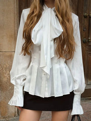 Turtleneck Pleated Front Shirt