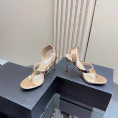 Metallic Stiletto Heeled Sandals