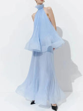 Light blue halter neck dress