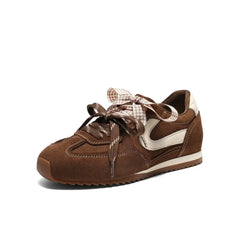 Suede Sneakers with Bow Detail Lace-Up