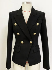Double Breasted Lion Button Blazer