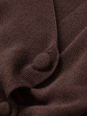 Knitted Long Sleeve Asymmetrical Button Up Top