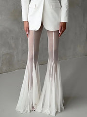 Deep V Neck Hollow Out Long Sleeve Suit Set