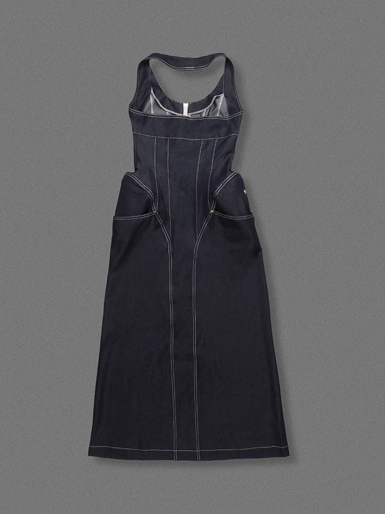 Black apron on a gray background