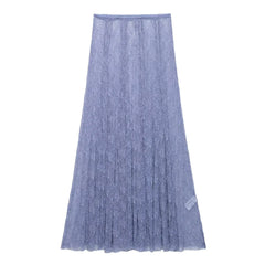 Blue long skirt on a white background
