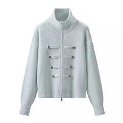 Double-Breasted Zip-Front Jacket