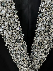 Beaded Embellished Double-Breasted Blazer