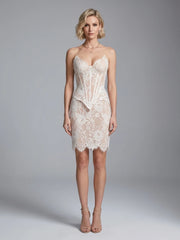 Lace Strapless Corset Top and Mini Skirt Set