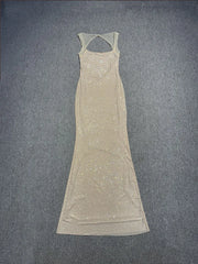 Rhinestone Strap Maxi Dress