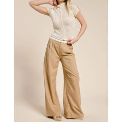 Button Decor Sheer Mock Neck Knit Top
