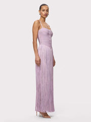 Spaghetti Strap Fringe Maxi Dress