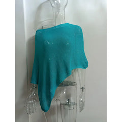 Asymmetrical Knit Shawl Top