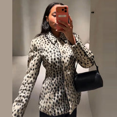Faux Fur Spotted Print Jacket